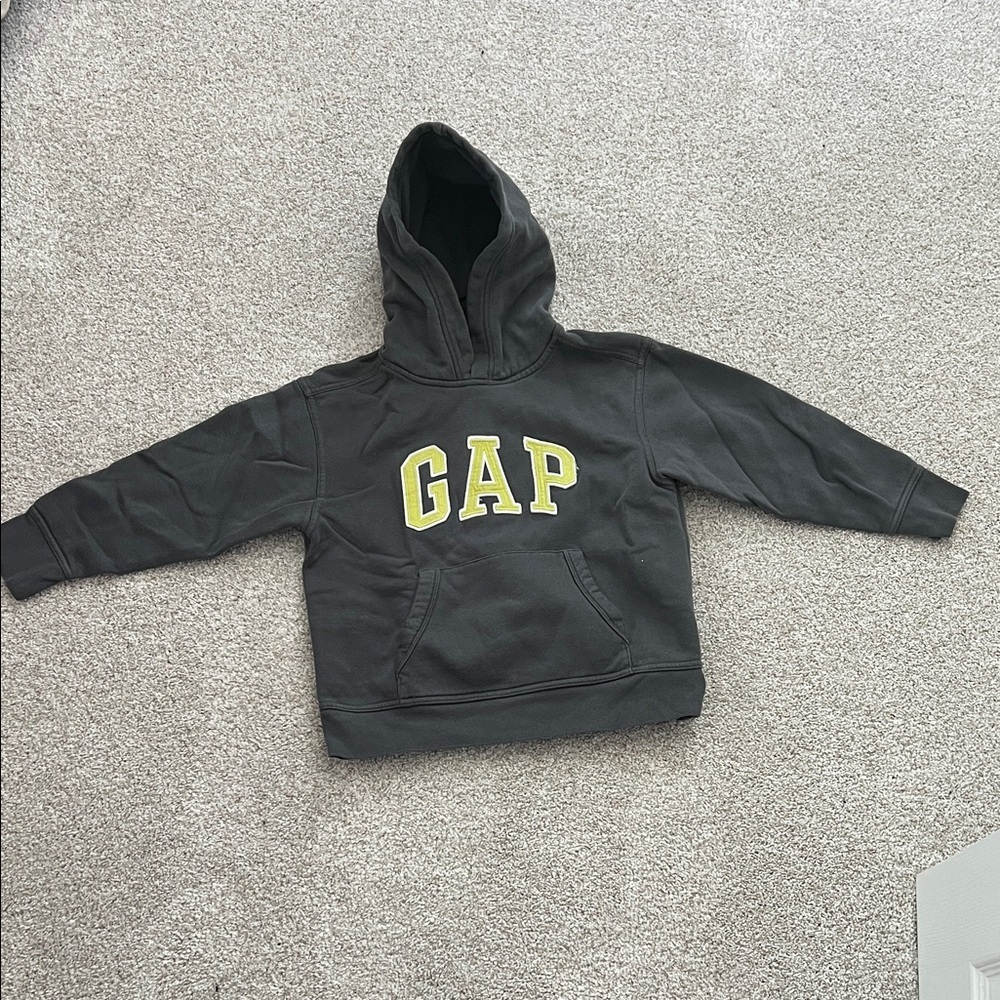 GAP Kids Charcoal Hoodie with Yellow Logo